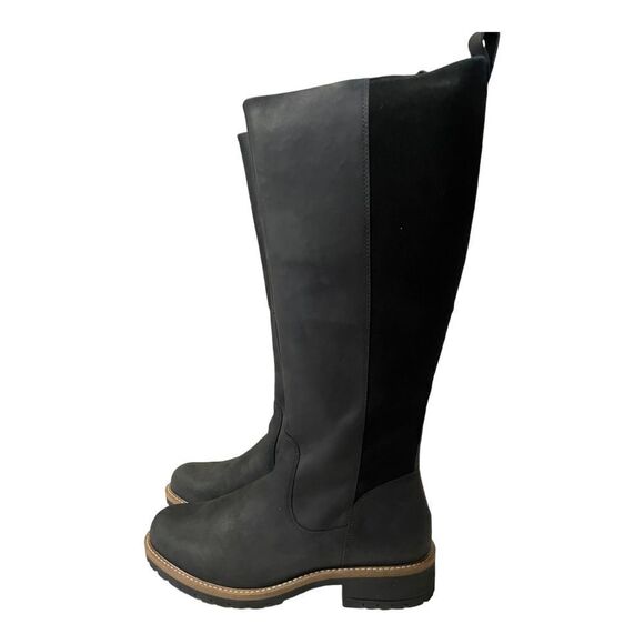 ECCO BLACK LEATHER KNEE HIGH RIDING BOOTS 9-9.5 - Picture 1 of 13